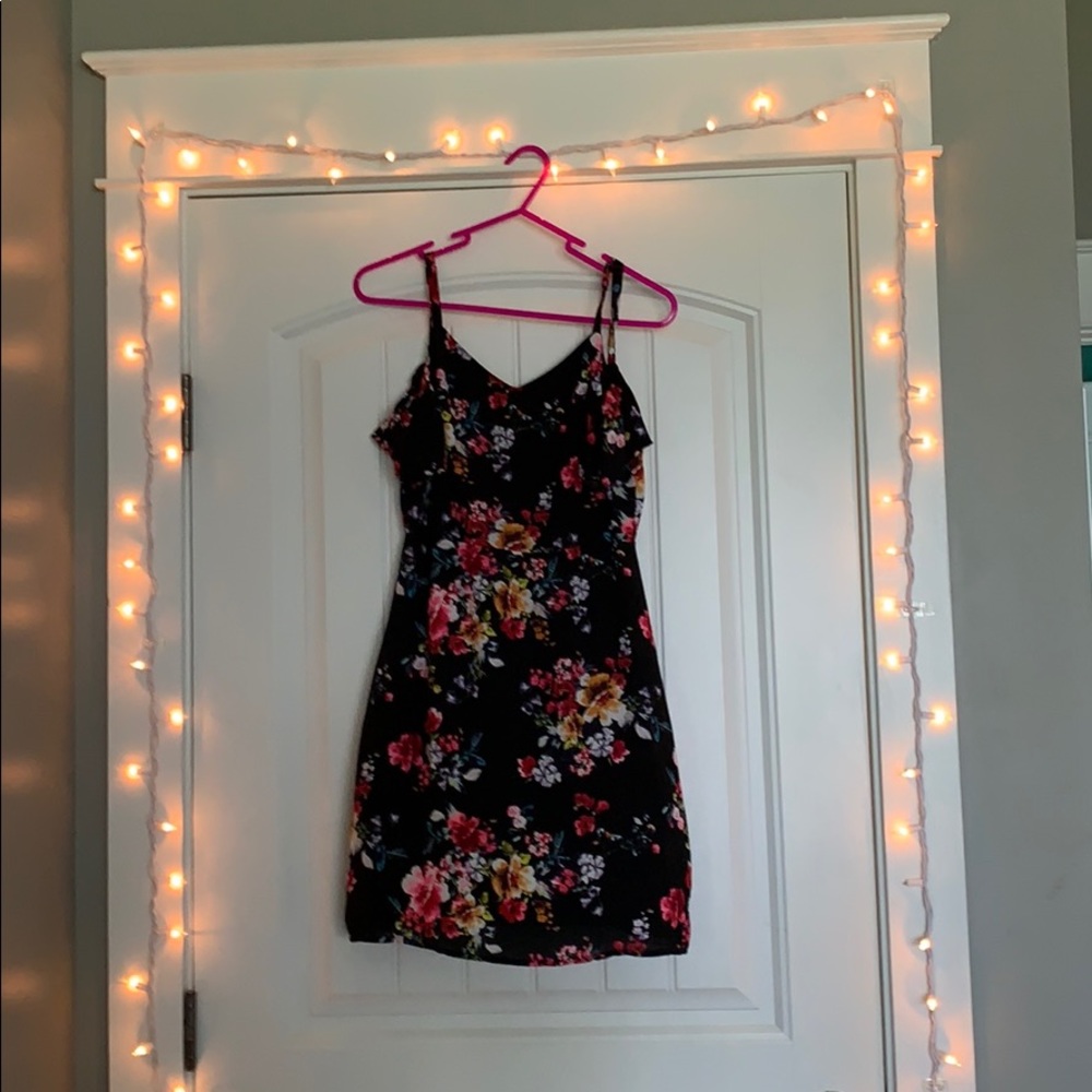 floral pattern mini dress